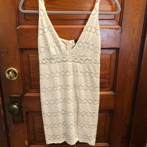 XS Cream and Tan Formal Dress